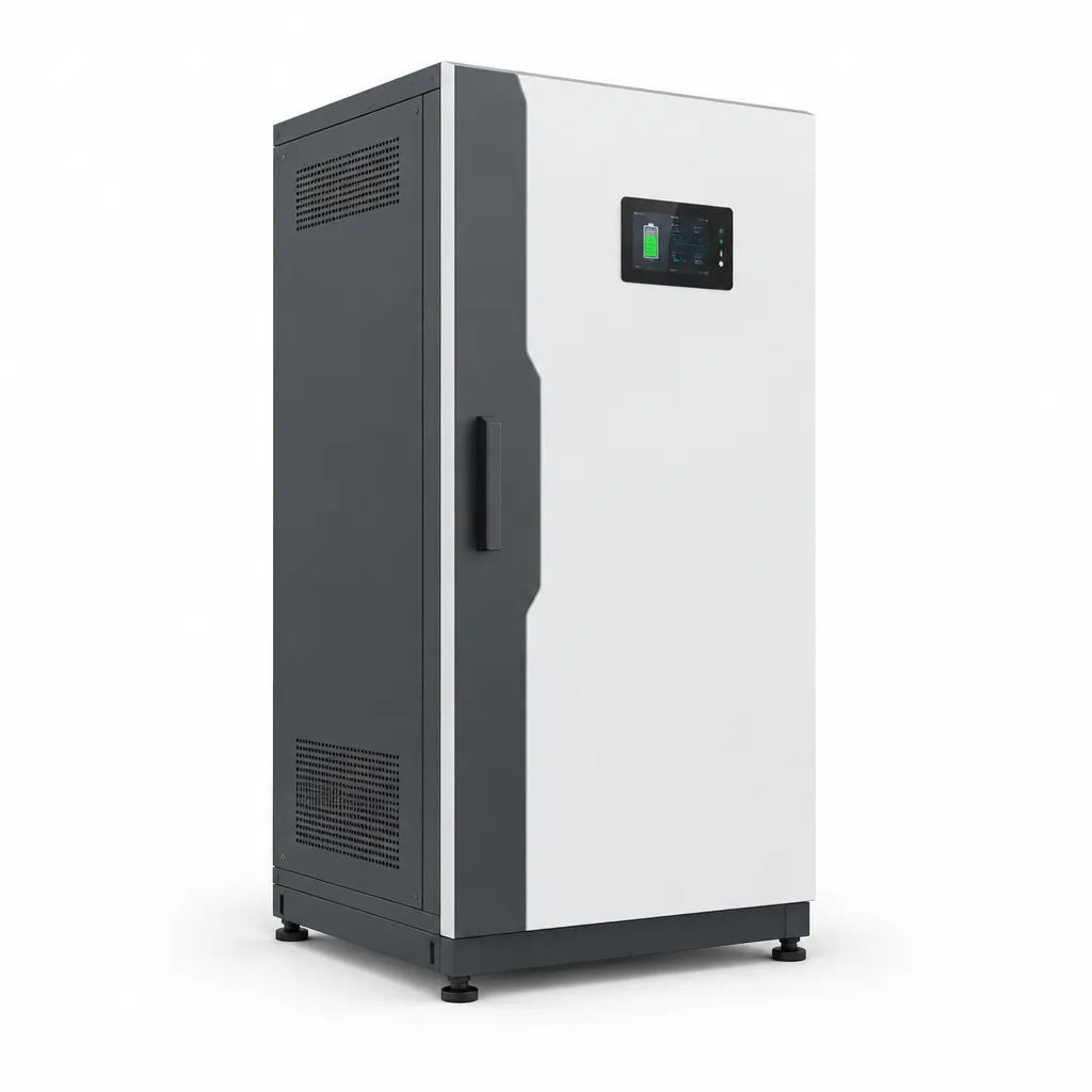 Armoire de stockage d’énergie CESC sur fond blanc.